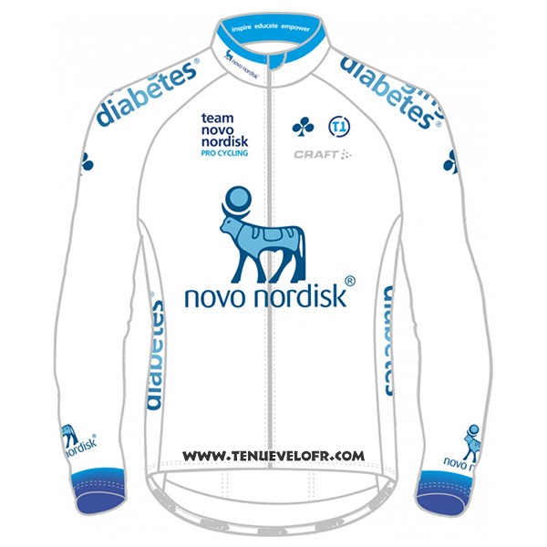 2017 Maillot Ciclismo Novo Nordisk Blanc Manches Longues et Cuissard